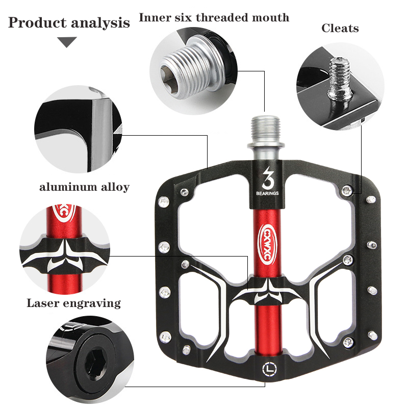 CXWXC V15 Bicycle MTB Pedals 3 - Pedal Platform Flat 评论和价格