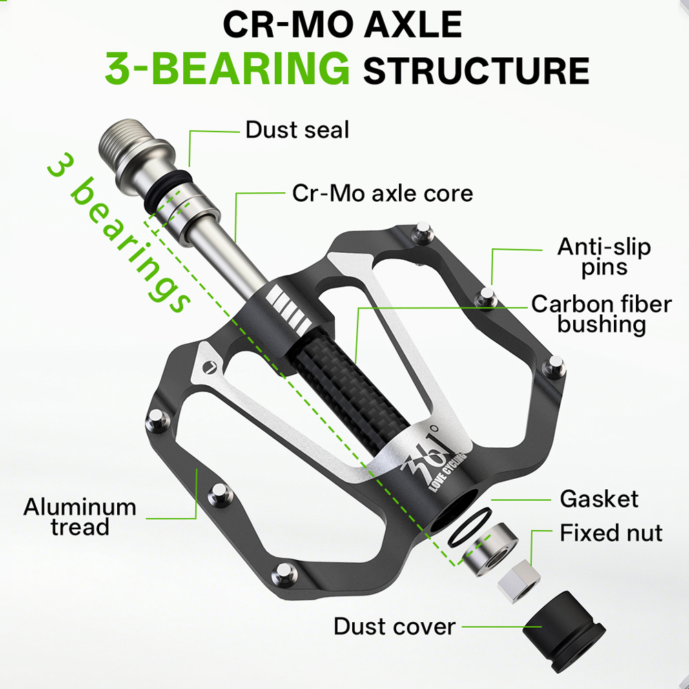 361 Degrees 3 Bearings Bike Pe - Pedal Platform Flat 评论和价格